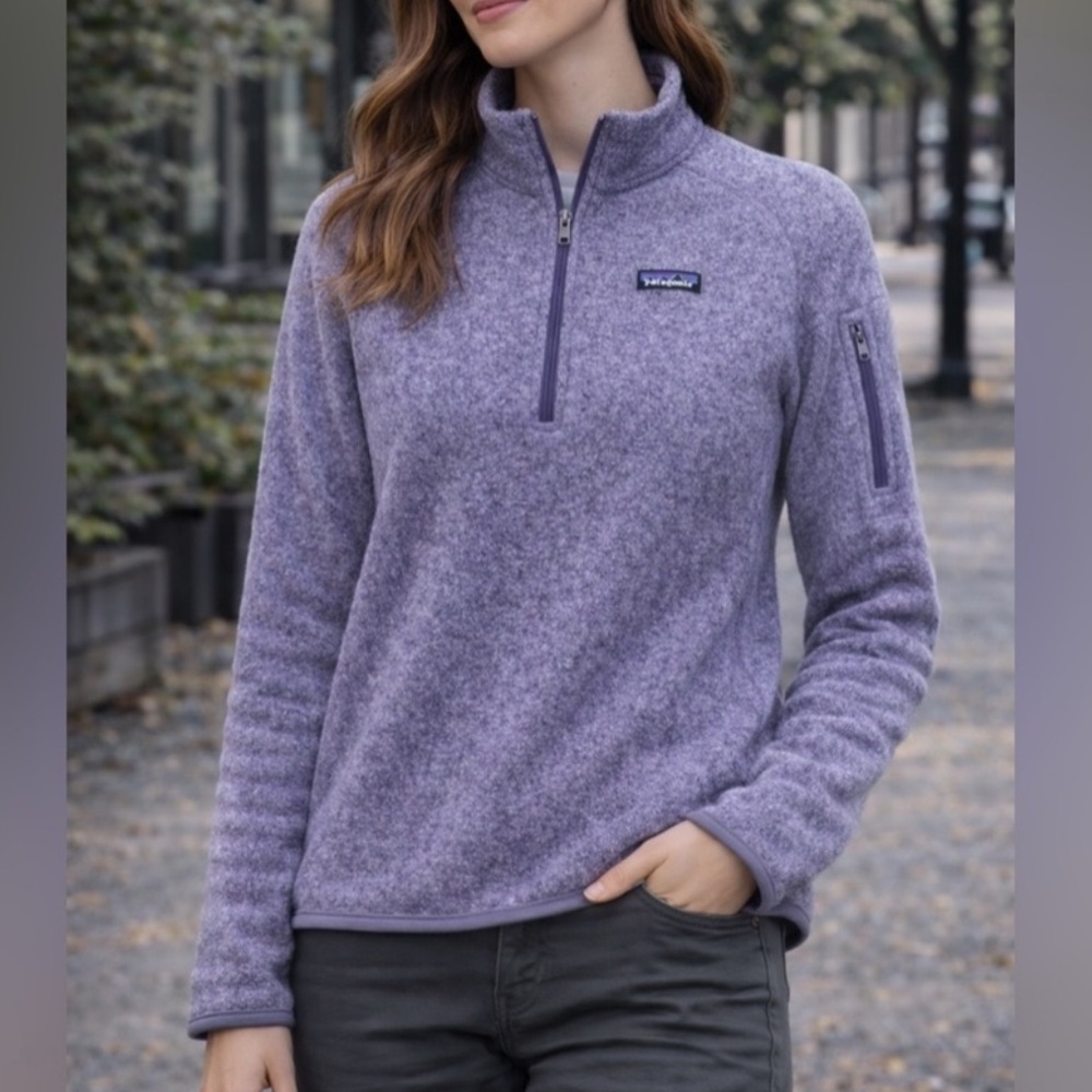 Patagonia Purple Half-Zip Fleece Pullover size Medium